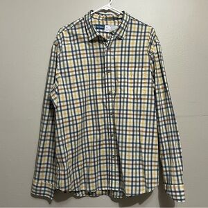 Old Navy Men's Casual Plaid Shirt in Yellow and Blue